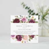 プラムパープル フラワーズ フォール フラワーブライダルランチョン 招待状 (スタンド正面)