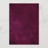 プラムパープル ブラッシュピンク ボタニカル フラワー ウェディング エンクロージャーカード (裏面)