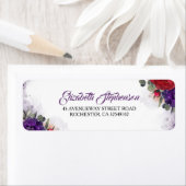 プラムパープル&ブルゴーニュレッドフローラシック ラベル (インサイチュ)