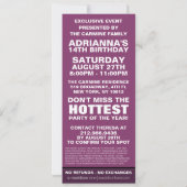 プラムパープルVIPフォトチケット誕生パーティー 招待状 (裏面)