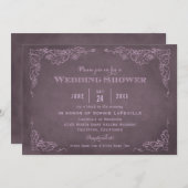プラムパ素朴ープルビンヤードウェディングシャワー 招待状 (正面/裏面)
