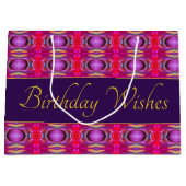 プラムピンクと金ゴールド ラージペーパーバッグ (正面)