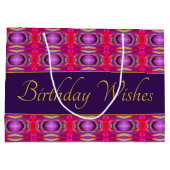 プラムピンクと金ゴールド ラージペーパーバッグ (裏面)