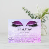 プラムピンクのバラグリッターメイクアップ証明書ギフト (スタンド正面)