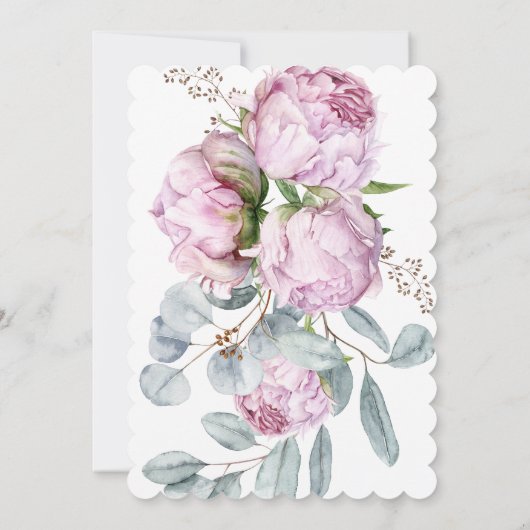 プラムピンク牡丹85th誕生日パーティーへの招待 招待状 (裏面)