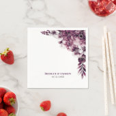 プラムピンク結婚フローラ スタンダードカクテルナプキン (インサイチュ)