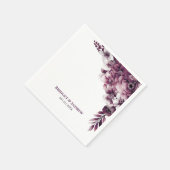 プラムピンク結婚フローラ スタンダードカクテルナプキン (角)