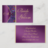 プラムピーコック結婚のブライダル名刺 エンクロージャーカード (正面/裏面)