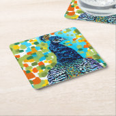 プラムピーコックII スクエアペーパーコースター (アングル)