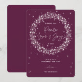 プラムピースラブ+ジョイきらめくライトクリスマス シーズンカード (正面/裏面)