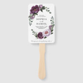 プラムピーニーズパープルフローラ結婚式 プログラムファン ハンドファン (正面)