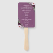 プラムピーニーズパープルフローラ結婚式 プログラムファン ハンドファン (裏面)