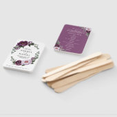 プラムピーニーズパープルフローラ結婚式 プログラムファン ハンドファン (組立なし)