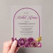 プラムフローラアーチブライダルシャワー アクリル招待状 (インサイチュ (ポータブル))