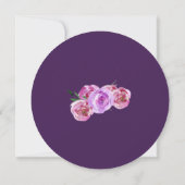 プラムフローラパステルピンク紫の牡丹の花嫁 招待状 (裏面)