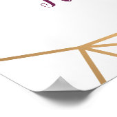 プラムフローラフェイク金ゴールド幾何学歓迎サイン16x20 ポスター (角)