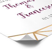 プラムフローラフェイク金ゴールド幾何学歓迎サイン8x10 ポスター (角)