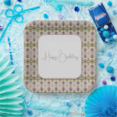 プラムフローラベージュ ペーパープレート (パーティー)