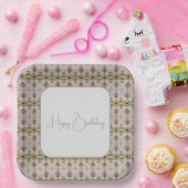 プラムフローラベージュ ペーパープレート (パーティー)