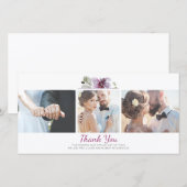 プラムフローラ水彩3枚結婚写真ありがとう サンキューカード (正面/裏面)