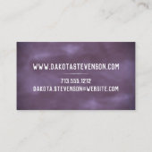 プラムブラシストローク |パープルモダントレンディー（ばちゃばちゃ）跳ねる 名刺 (裏面)