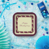 プラムブルゴーニュとクリームスクエア ペーパープレート (パーティー)