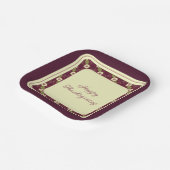 プラムブルゴーニュとクリームスクエア ペーパープレート (傾斜あり)