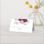 プラムブルゴーニュと赤面フローラ プレイスカード<br><div class="desc">水彩花座席表</div>