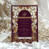プラムブルゴーニュ結婚イスラームアンティーク金ゴールドイスラム 招待状