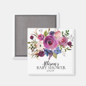 プラムブルーモダンラベンダーシャワーウィーマグネット マグネット (正面/裏面)