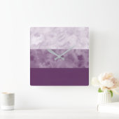 プラムブロックは縞で飾ります スクエア壁時計 (ホーム)