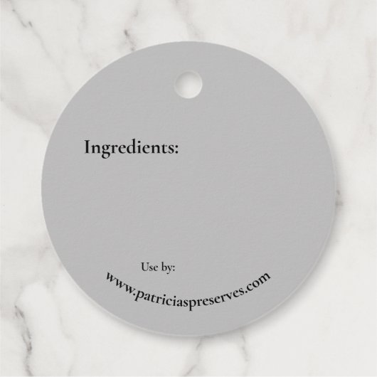 プラムプライスラベル自家製フルーツコンディション フェイバータグ (裏面)