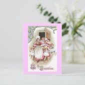 プラムプリンのビンテージクリスマスに熱望 シーズンポストカード (スタンド正面)