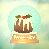 プラムプリン雪のグローブ冬のケーキ赤い緑 ウィンドウサイン (シート3)