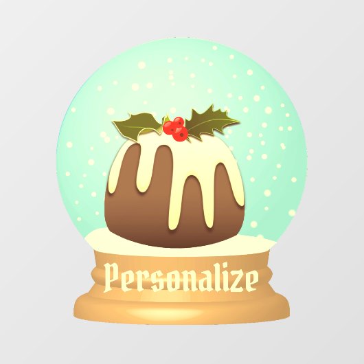 プラムプリン雪のグローブ冬のケーキ赤い緑 ウィンドウサイン (シート)