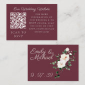 プラムホワイトオーキッドパンパスグラス熱帯くもの巣QR エンクロージャーカード (正面/裏面)