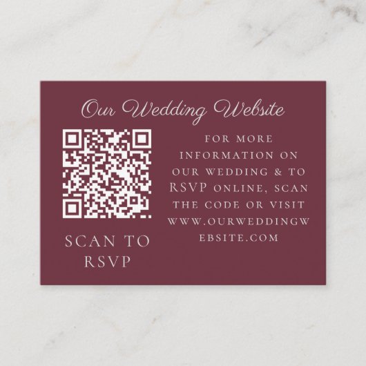 プラムホワイトオーキッドパンパスグラス熱帯くもの巣QR エンクロージャーカード (正面)