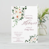 プラムホワイトオーキッドパンパストロピカルブライダルシャワー 招待状 (スタンド正面)