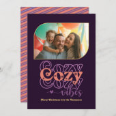 プラムポップコージーな雰囲気だけのクリスマスの写真 シーズンカード (正面/裏面)