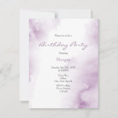 プラムマウブウォーターカラー抽象芸術枠 招待状 (正面)