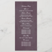 プラムマウヴアンド薄紫ヴィンテージフローラ結婚式 プログラム (裏面)