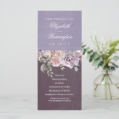 プラムマウヴアンド薄紫ヴィンテージフローラ結婚式 プログラム (スタンド正面)