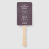 プラムマウヴアンド薄紫ヴィンテージフローラ結婚式 プログラム ハンドファン (裏面)