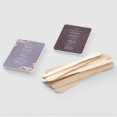 プラムマウヴアンド薄紫ヴィンテージフローラ結婚式 プログラム ハンドファン (組立なし)