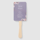 プラムマウヴアンド薄紫ヴィンテージフローラ結婚式 プログラム ハンドファン (正面)