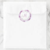 プラムマウーブ水彩抽象芸術ラベル ラウンドシール (バッグ)