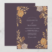 プラムマスターダリアの結婚式 招待状 (正面/裏面)