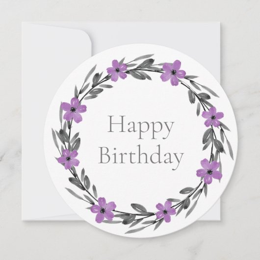 プラムメイブグレーブラックウォーターフローラリース カード (正面)