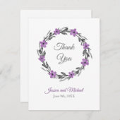 プラムメイブグレーブラックウォーターフローラリース サンキューカード (正面/裏面)