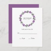 プラムメイブグレーブラックウォーターフローラリース 出欠カード (正面/裏面)